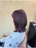 艶感ラズベリーブラウンのくびれミディ