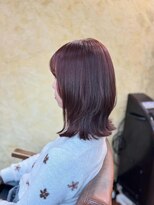 スリル ヘア アンド ネイル デザイン 恵比寿店(sulir hair and nail design)&nbsp;艶感ラズベリーブラウンのくびれミディ