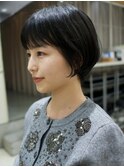 丸みショートボブ　前髪あり　小顔　30代40代50代　表参道