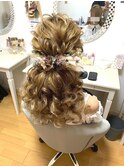 モコモコハーフアップ(梅田茶屋町ヘアセット専門店Achieve m+