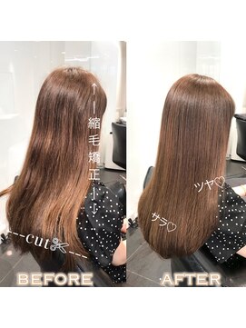 ラブクロムトーキョー オモテサンドウ(LOVECHROME OMOTESANDO) 似合わせカット縮毛矯正髪質改善/アースカラー/ショコラベージュ