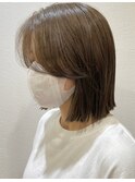 【Lolonois梅田】切りっぱなしボブ☆ベージュカラー(馬越露莉)