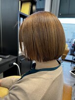 ドゥ 本店(DOUX) 白髪ぼかしハイライト　透明感グレージュ　イメチェンボブ