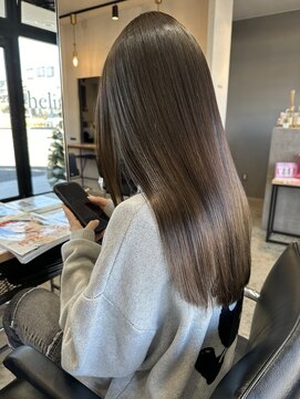 ヘリム(HELIM) 黒髪グレーベージュレイヤーロングストレートくびれヘア小顔