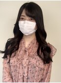 大人かわいい/レイヤーロング/グレーベージュ/前髪パーマ/柏