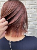 インナーとハイライトで楽しむピンク系カラー