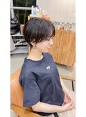 大人ショート/くびれショート/暗髪ショート