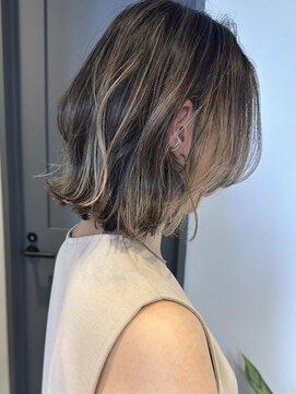 ジェコ ブラン(gecko. brun) デザインハイライトカラー/白髪ぼかしハイライト/ミディアム