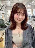 丸顔→小顔くびれレイヤー美髪チェリーブラウン髪質改善外ハネ3
