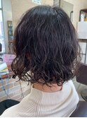 抜け感ボブ/パーマボブ/ビターショコラ/アッシュブラック/艶髪