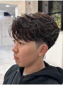 大分ニュアンスパーマセンターパートフェザーパーマ毛流れパーマ