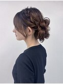 サイドシニヨン/編み込み/結婚式/浴衣/ヘアセット/銀座