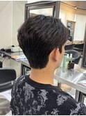 ダウンパーマ　フェザーショート　フェザーパーマ　ピンパーマ
