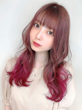 トルネード(TORNADO) ケアブリーチで作る推しカラーチェリーレッドグラデーションS2-8