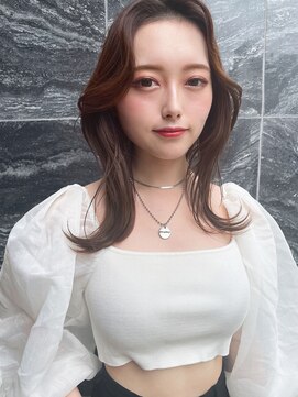 ジーナ 名駅(XENA.) 《ha35》顔周りレイヤーくびれミディ小顔前髪ワンホン2wayバング