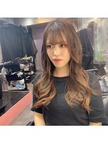 インク 渋谷(INK.)&nbsp;韓国風/カーキグレージュ/フェザーバング/ウルフカット[渋谷]