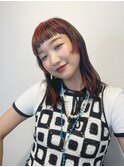 姫カット/裾カラー/前髪インナーカラー