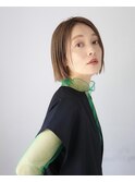 大人ボブ/ショートボブ/マチルダボブ/ピンクベージュ/卵型