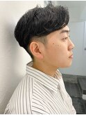 メンズカットセンターパートマッシュニュアンスパーマ