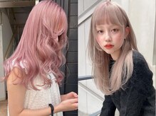 ブリーチ2回ハイトーンカラーで透明感アップ,ホワイト系,ブロンド,抜きっぱなしカラー