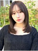 20代30代40代◎前髪パーマ韓国風巻きくすみベージュお団子ヘア