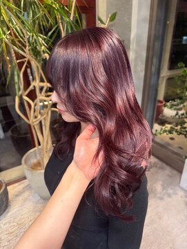 ヲタク(wotaku.) 韓国ヘアー暖色カラーピンクラベンダーボルドーワインレッド艶髪