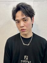 ファルベ(Farbe)&nbsp;ブルーブラック フェザーパーマ サーフカール センターパート