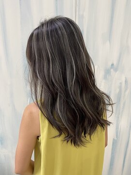 アップ(A+hair) ハイライトカラーミルクティーベージュケアブリーチダブルカラー