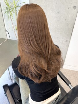 サンク 原宿 表参道(cinq) 表参道ミルクティー顔まわりレイヤーカットベージュケアブリーチ