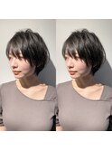 大人可愛い小顔丸みショートボブサイド　似合わせベージュ　川崎