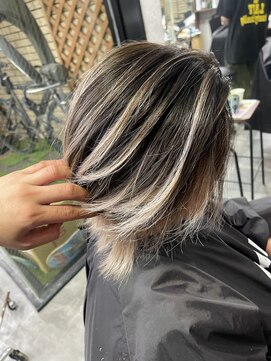 ラフ(LAFF) #バレイヤージュ#グレージュカラー#ボブウルフ#ココアベージュ