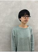黒髪重めマッシュショート