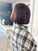 キャアリー(Caary)&nbsp;福山人気内巻きボブ韓国風顔まわりレッドオレンジビビッドカラー