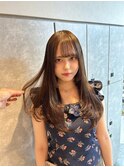 学生ロングプルエクステ相談レイヤーカットマットブラウン