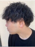 ダークアッシュ/ニュアンスパーマ/韓国マッシュ/スペインカール