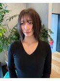 ◎韓国ヘアー顔周りレイヤーおくれ毛ミディアム前髪新潟長岡宮関