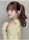 ラベンダーカラー透明感カラーアッシュグレーロングヘア内巻き◎