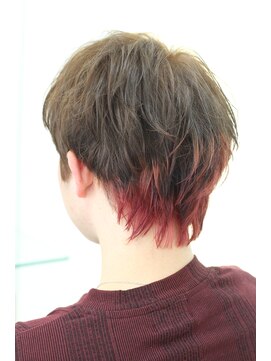 ヘアサロン ティファレス(Hair Salon TIPHARETH) 襟足レッドのマッシュスタイル