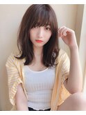デートヘア可愛いミディアムヘア/黒髪カタログ/骨格矯正/韓国風