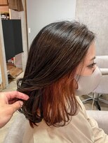 ユッカ エコル 塚口(YUCCA ekolu)&nbsp;ekolu/塚口/浮遊感ボブ/イヤリングカラー/カラー/カシスオレンジ