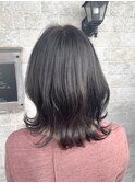 福山市美容室Caary 外ハネ アッシュベージュ ダークアッシュ