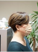 ショートカット/ハンサムショート/耳かけ/丸み/30代/40代/梅田