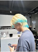 【ミルクティー×裾カラー】ブリーチデザインカラー