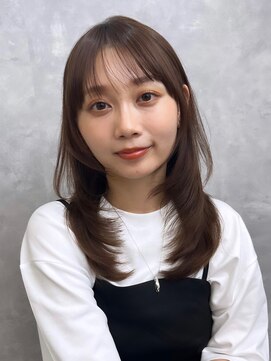 アンフィニー 銀座(ANFINI) レイヤーカット小顔カットウルフワンカールシアーベージュ