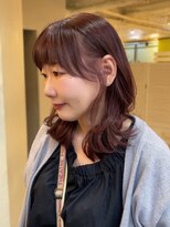 キートスバイガーランド (Kiitos by Garland)&nbsp;ふんわりミディアム小顔顔まわりレイヤーピンクラベンダーカラー