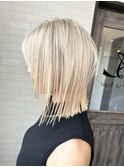 ハイトーン×切りっぱなしミディアムレイヤー