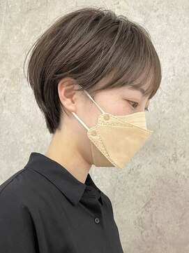 エリマ 武蔵小杉(elima) ショートカットくびれショート前下がりボブベージュカラー40代★