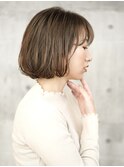 くびれショート・ボブ/丸顔/前髪あり/絶壁解消/40代/30代/長め