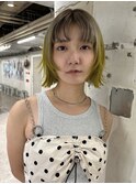 イエローベージュのデザインカラー×ボブレイヤー