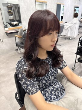 クラン 岡本(Chlan) 大人っぽさと可愛さを両立☆ワインレッドのゆる艶ロング